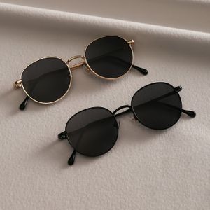 2 stuks mode damesbril rond frame metalen frame stijl dames dagelijkse trendy bril