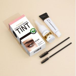 2-pack of enkel pakket - Wimper- en Wenkbrauwset, Natuurlijke Volumiserende Wenkbrauwmakup Set, Langdurige 100% Grijze DIY DyeSalon Thuisgebruik 7ml Zwart Koffie