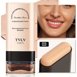 2-in-1 Concealer en Foundation Stick, Verhult Donkere Kringen, Waterdicht en Zweetbestendig, Maakt Make-up Met Een Onberispelijke Uitstraling