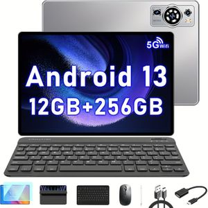 Uxd 10.1" 13.0 Tablet-12gb + 256gb Rom, 6000mah, Ips Hd Display/ Supports Tf Card Expansion, 4g Cellular Slot, Wifi/ Keyboard, Mouse, Case, Stylus, Screen Protector, Otg Dongle, , Tablet, Pad