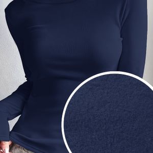 Vrouwen's Hoge Rek Thermische Lange Mouw Coltrui - Levendig Rood Kleur, Korte Lengte, Casual & Sportkleding, Handwas Alleen, Herfst Winter Warmte