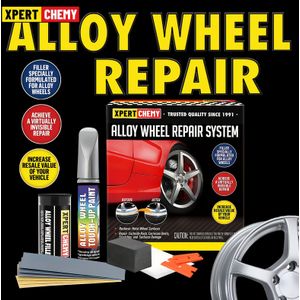 1pc XPERTCHEMY Universele Velg Reparatie Kit - Auto Velg Krassen & Stoeprand Rash Touch-Up Verf Set met Pen, Vuller & Poetsmiddel voor Zilveren Velgen