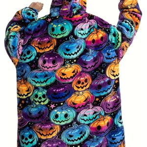 Gezellige Reusachtige Hoodie Deken met Mouwen & Zak - Warme Flanellen Badjas voor Mannen, Perfect voor Herfst/Winter, Oversized Hoodie Deken