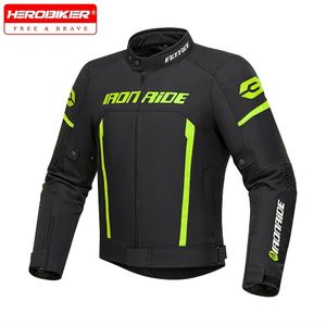 IronRide Heren Motorfiets Jack - Zwart & Groen, Afneembare Binnen Tank, Gesloten Kragen, Lange Mouwen met Schuine Zakken, Rijden Uitrusting, Motorrijden Uitrusting, Duurzaam Gesloten