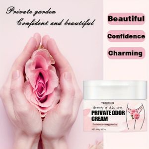 100g Vrouwelijke lichaamsgeurcrème, geurblokkerende crème voor binnenkant dijbenen en oksels, verzorgt en hydrateert in Light Beige, langdurig parfum, geschikt voor alle huidtypes. Alcoholvrij