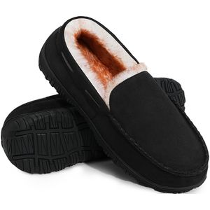 HOMETRUE Heren Casual Zakelijke Loafers - Instap, Antislip , Comfortabele Stoffen Schoenen in Grijs, Zwart, met Zachte Pluizige Voering voor Binnen- & Buitengebruik