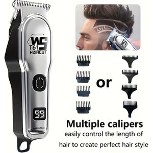 FEIYBA Professionele Heren Elektrische Haartrimmer Set met Digitaal Display, Scheerapparaat Kit, Meerdere Kammen, USB Opladen, Ideaal Cadeau voor Kappers en Stylisten, Perfect Vaderdaggeschenk