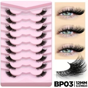 GROINNEYA 9 Paar Wimpers Kattenoog Wimpers 3D Nep Nertswimpers Zachte Natuurlijke Heldere Band Wimpers Natuurlijke Look Nep Nertswimpers Verlenging Make-up