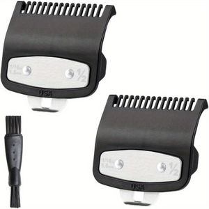 2 stuks Haartrimmer Bijlage, 1,5 mm Geschikt voor Tondeuse, Precisie Kappers- en Stijlmeester Schaarbeschermer, Duwaccessoire, Inclusief Schoonmaakborstel voor Nauwkeurig Knippen