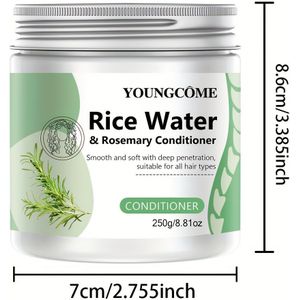 YOUNGCOME Rijstwater & Rozemarijn Haarmasker - Bevat gemberextract om het haar langdurig te hydrateren en en mooier te maken