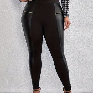 Plus Size Dames Yoga Leggings met Hoge Taille en Ritssluiting - Ultra-Zacht, Buikcontrole voor Hardlopen & Workout Activewear, Yoga Broeken