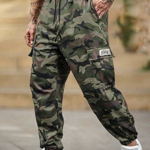 Herencamouflage Joggerbroek met zakken - Casual Atletische Sweatpants, Elastische Tailleband, Niet-Stretch Stof, Comfortabel & Stijlvol voor Casual Kleding, Joggingbroek