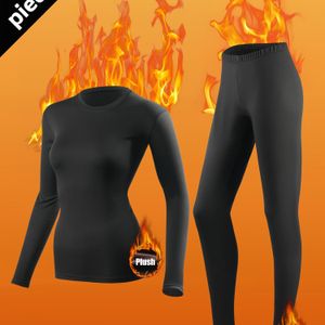2-delige set dames thermisch ondergoed | Herfst-winter warme onderkleding met fleece gevoerde warmte genererende ski basislaag top en broek, kleur, medium stretch