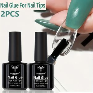 2 stuks Nagellijm met Nagelborstel voor Press-On Nagels, Nageltips & Kunstnagels - Supersterke Nagellijm die 28+ Dagen Meegaat (Uitharding Nodig), Extra Sterke Lijm voor Nagelverlenging