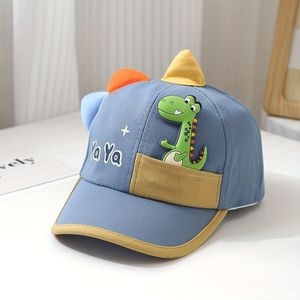 1pc Hat Spring And Autumn Hard Brim Baseball Cap Boy's Duckbill Cap Cartoon Dinosaur Sun Hat Boy's Hard Brim Sun Hat Suitable For Outdoor Play Outing Suitable For 1-3 Years Old