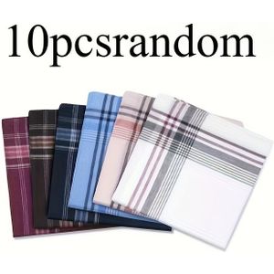 6/10 stuks Klassieke Vintage Heren Zakdoeken, Elegante Levensstijl Accessoires, de Heerlijke Stijl met Smaak!