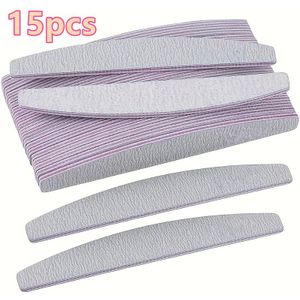 15-delige Professionele Nagelvijl- en Buffer Set - Belastbaar 100/180 Kwarts Schuurpapier voor Gel Polish Verwijdering, Manicure/Wped/Gel Nagels - Geurvrije Nagelverzorgingsset (15 Stuks)