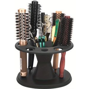 1pc Professional Round Brush Organizer - Plastic Molding Tool Holder With Multiple Compartments For Brushes, Combs And Accessories, Ideal For Home And Salon Use