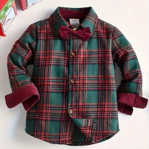 Jongens Wit Geruit Overhemd met Strikje - Korte Mouwen Feest, Bruiloft & Kerst Outfit, Kraag Blouse, Handwasbaar Lente Zomer Herfst Formele Kleding (Bijpassend Strikje Inbegrepen)