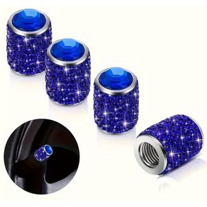 4-Pack Rhinestone Autoklepjes, Sparkelende Bandenventieldoppen, Universele Metalen Autobandventielafdichtingen voor SUV, Motorfiets, Fiets, Truck, Handgemaakte Edelsteen Decoratie