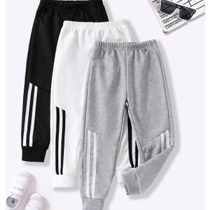 3 stuks Jongens Sportbroeken, Casual Ademende Kleding, Elastische Taille met Geribbelde Boorden voor Peuters en Kinderen, Perfect voor Buiten