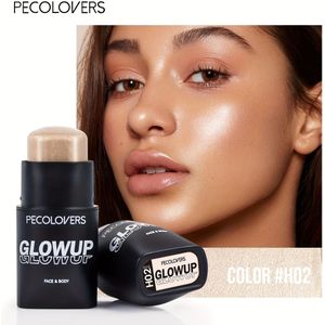 1pc PECOLOVERS Glow Highlighter Stick - Langdurig, Hoge Glans Shimmer voor Verhelderende Gezichtscontour, Kleur, Stick Vorm, Medium , Makeup Highlighter|Glimmende Highlighter|Natuurlijke Finish