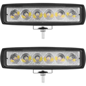2 stuks 6LED Auto Spotlight - Hoge Helderheid Universele Offroad Automobiel Vrachtwagen Rij Mistkoplampen DRL Grootlicht 12V, Duurzaam Ontwerp,Led-technologie,Nachtrijders,Offroad Liefhebbers