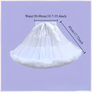 1pc Lolita Stijl Wit Tulle Crinoline, Zacht Polyester Puffy Halfrok Fluffy Design, No-Bone Onderkleding Steun voor Cosplay en Mode