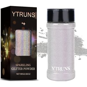 YTRUNS Sprankelend Glitterpoeder, 80g - Holografisch Ultrafijn Schitter in & Levendige Kleuren voor Harskunst, Nagelontwerp, Lichaamsmake-up, Haarstyling & DIY Knutselwerk