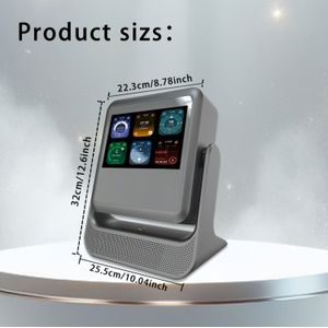 Draagbare Smart Projector 4K | 1080p Native Resolutie, 8-inch Touchscreen, 12, Dual Band WiFi6, Tafelmontage, Speaker Base, Home Theater Ervaring, Kantoorvergaderingen, Decoratieve Gebruik