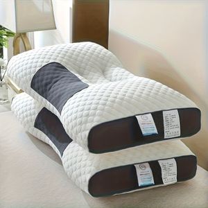 Buy 1 Get 1 Free, Total Of 2pcs Soft Knitted Massage Neck Pillow - Adjustable Ergonomic Orthopedic Contour Support, High Quality Pillow Core, Removable Cover For