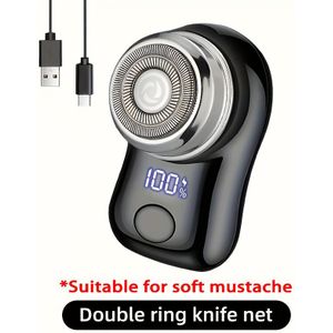 Verbeterde Mini Elektrische Scheerapparaat, Heren Capsule Scheermesje, Oplaadbare Zakformaat Scheerset, Draagbaar voor Thuis, Auto en Reizen - Ideaal als Cadeau