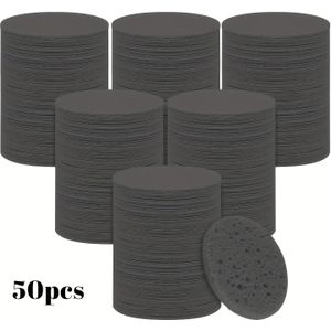 50/100 stuks Herbruikbare Geperste Gezichtssponzen Natuurlijke Make-up Verwijderaar & Exfoliërende Spons voor Diepe Reiniging, Zacht Exfoliatie Reisbenodigdheid