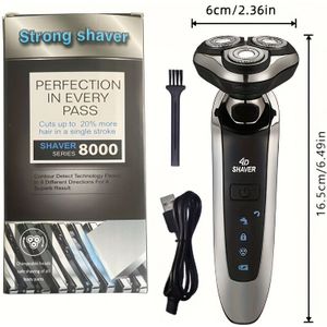 Herenscheerapparaat - Oplaadbaar via USB, Draadloos met 3 Roestvrijstalen Mesjes en 600mAh Lithiumbatterij