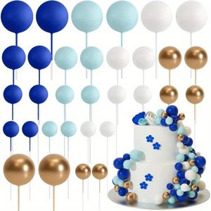 TEMU 32 stuks Taartdecoratie Minibalonnen Taartenstickers Schuimballen Taarttoppers Taartversieringen