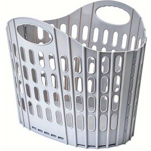 1pc Collapsible Laundry Basket, Large Capacity Storage Hamper, Space-saving, Polypropylene, With Handle, Rectangular Shape For Bathroom - In Pink/blue/grey, Laundry Baskets