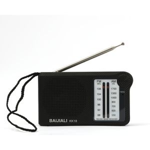BAIJIALI Compacte AM FM Radio met Oortelefoon Jack & Luidspreker - Werkt op 2 AA Batterijen (Batterijen Niet Inbegrepen), Draagbaar voor Binnen, Buiten en Noodgebruik