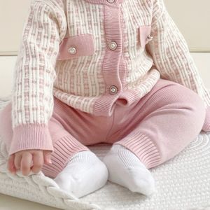 Newborn Baby Meisjes Lente/Herfst Outfit Set: Licht Windjack, Vest en Gebreide Broek Tweedelige Set, Perfect voor Buiten
