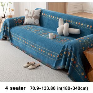 1pc Bohemian Style Chenille Fringe Sofa Throw - Machinewasbaar, Past op 1/2/3/4-zits hoekbanken, Pet-Friendly Woonkamer Decoratie Beschermende Dekbed