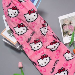 Sanrio voor for hello kitty Kerst Cartoon KT Slapenbroek - Zacht, Warm, Feestelijk Halloween en Kerst Loungewear voor Volwassenen, Schattig , Geen Riem, Perfect voor Herfst/Winter