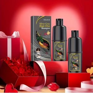 2 stuks Zilveren Haarverf Shampoo 3-in-1 - Gemaakt met Natuurlijke Plantaardige Pigmenten, Verfrissend en Hydraterend, Veilig voor de Hoofdhuid, Geschikt voor Haartypes