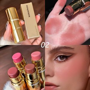 Waterdichte Dubbelzijdige Blush Stick - Matte Afwerking, Opbouwbare voor Alle Huidtinten, Levendige Oranje/Roze/Rode Tinten