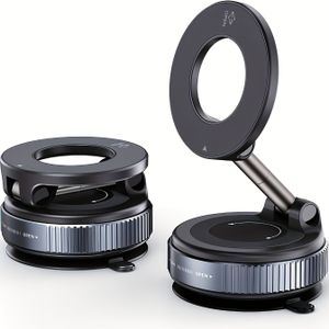 New K007 Sterke Magnetische Autohouder - Opvouwbaar, 360° Verstelbare Vacuümbevestiging, Meerdere Hoekinstellingen, Aluminiumlegering