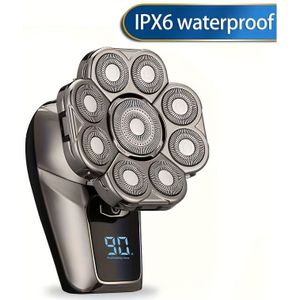 Elektrische Hoofdhaar Scheerapparaat voor Haarknippen, Ultieme Draadloze Oplaadbare - & Kale Kop Scheermes met Roterende Messen, Clippers, Neustrimmer, Borstel, -Messen Elektrisch Scheerapparaat