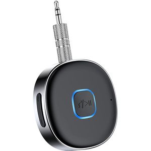 Draadloze 5.0-ontvanger voor in de auto, ruisonderdrukkende draadloze AUX-adapter, draadloze muziekontvanger voor stereo/bekabelde hoofdtelefoons thuis, handsfree