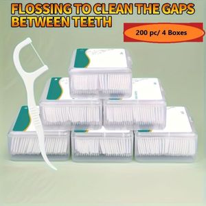 200 stuks/4 ultradun tandzijde, tandenstokers en interdentale borstels, veilige mondreiniging, essentiële reisinterdentale reinigingsproducten