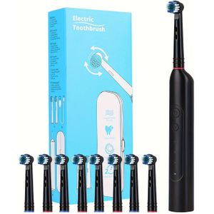 ORINATOLA Elektrische Tandenborstel, 8 Opzetborstels, 1 Reisetui, 3 Rotatie Reinigingsmodi, USB C Snelladen, Waterdicht, Kan in de Douche Gebruikt Worden