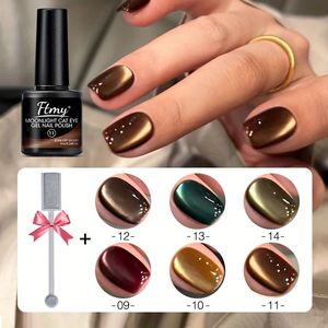 7 Stuks/set Magnetische Maanlicht Katteoog Nagellakset, (met Magnet) /led Langdurig, Salonkwaliteit, Modieuze Witte Maanlichtkleuren, Alcoholvrij, Geschikt Voor Salonkwaliteit Manicure