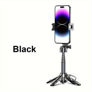 16-Inch Uitschuifbare Selfiestick met Statief, 360° Draaibare Bevestiging en Release Functie, USB Oplaadbaar, Compatibel met iPhone/ Smartphones – Ideaal voor Concerten, Reizen en Live Streaming