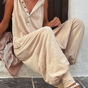 Dames Casual Mouwloze Jogger Set - Olijfgroene met Voor en Elastische Joggers met Verstelde Polsen, Gezellig en Stijlvol voor Casual Kleding